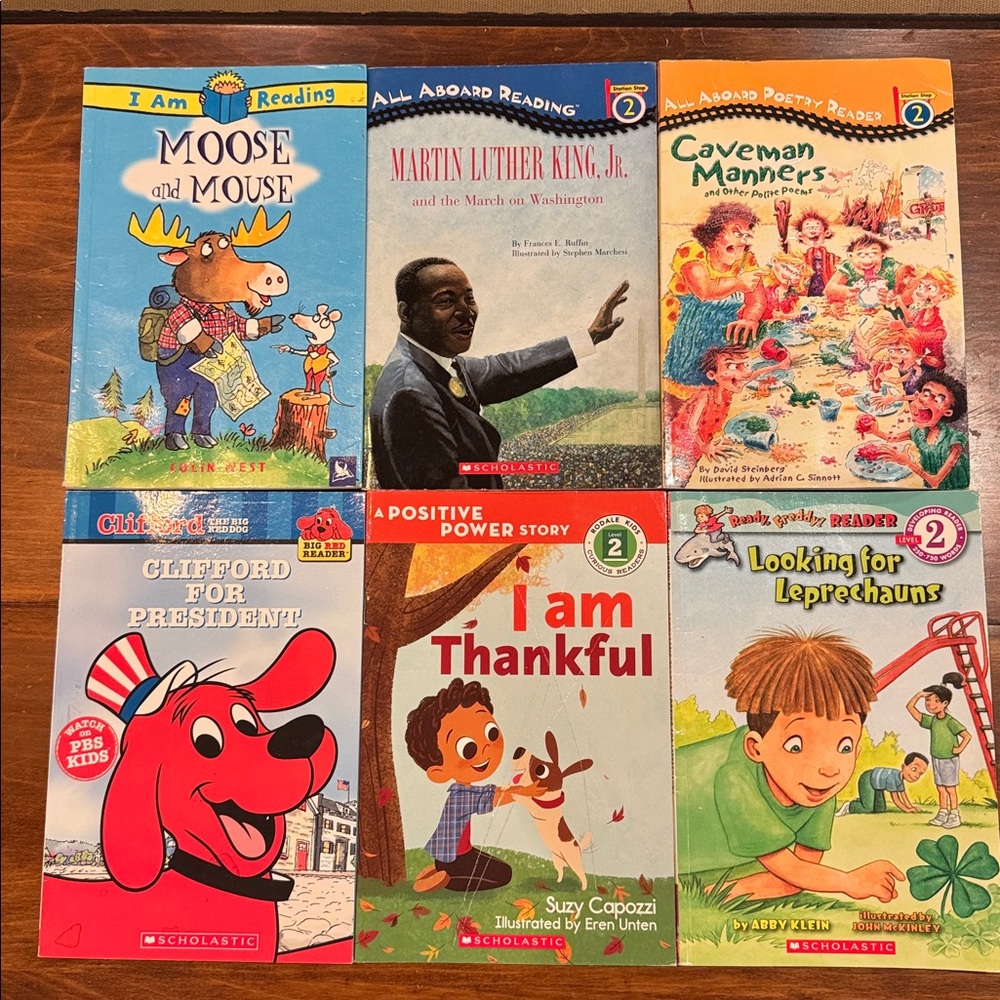 I Am Reading 6 Book Set Step 2 Grade 1-3 All Aboard Positive Power Story Cliford
